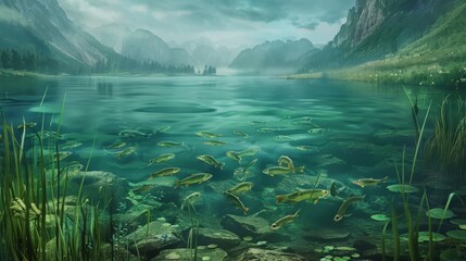 Aquatic Ecosystems: Water-dwelling ecosystems that include freshwater areas like lakes and rivers, as well as marine regions such as oceans and seas, rich in biodiversity.

