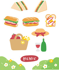 피크닉 샌드위치 바스켓 소풍