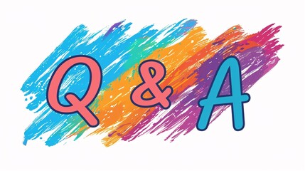 Colorful Q&A on a Painted Background