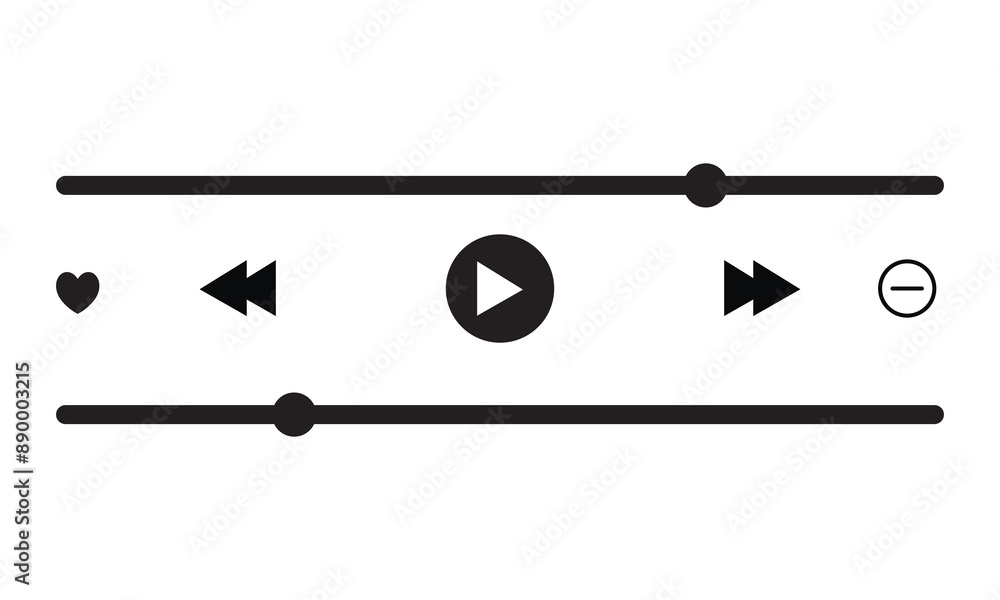 Poster icon media music player in vector. music player in vector. navigation on smartphone device. isolated