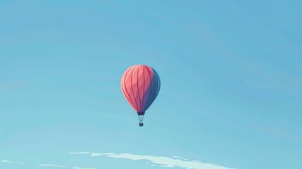 Obraz premium A clear blue sky with a single hot air balloon floating peacefully.