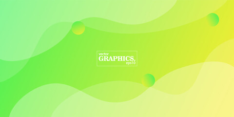 Minimal bright green abstract background with wavy shapes. Colorful green fluid design. Simple and modern concept.