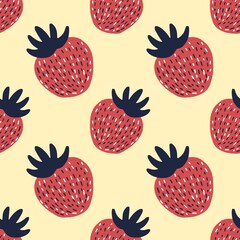 seamless strawberry pattern, berry, fruits