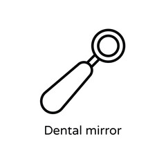 Dental mirror vector icon