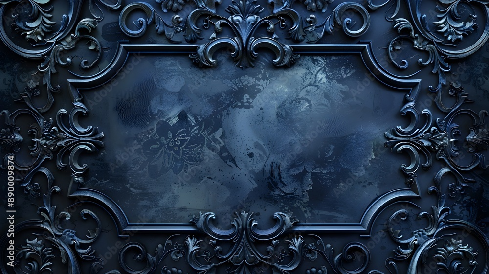 Poster Dark Gothic Frame with Dramatic Seamless Background and Copy Space