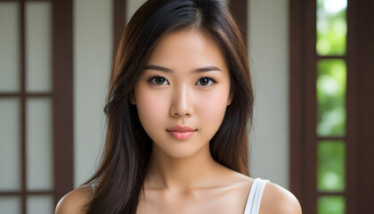  Asian portrait of a woman, Model Skin care 