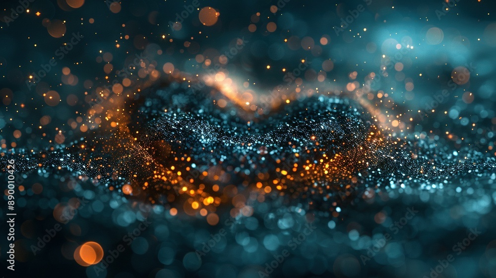 Poster a heart-shaped object is visible in a blurry image surrounded by more blurry imagery
