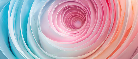 Obraz premium Artistic concentric circles of spiral harmony radiate a background in pastel colors