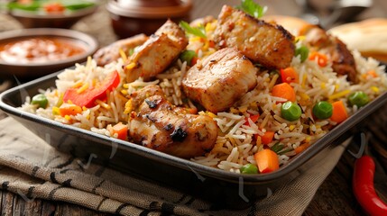 Fototapeta premium Delicious biryani on a plate