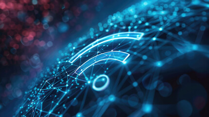 Obraz premium Abstract Wireless Network Background with Prominent Wifi Symbol