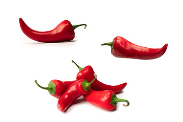 Red hot chili pepper isolated on a white background.