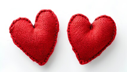 Fototapeta premium fabric hearts on isolated on white background