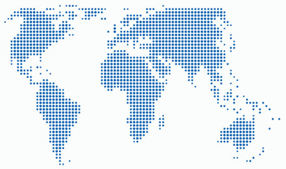 Fototapeta premium Circle shape world map on white background.