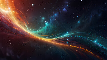 Obraz premium Illustrate an abstract background featuring echoing waves in a cosmic setting