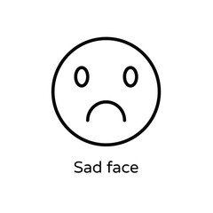 Sad face vector icon