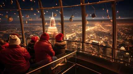 CN Tower: An Illuminating Beacon Amidst the Festive Toronto cityscape during Christmas