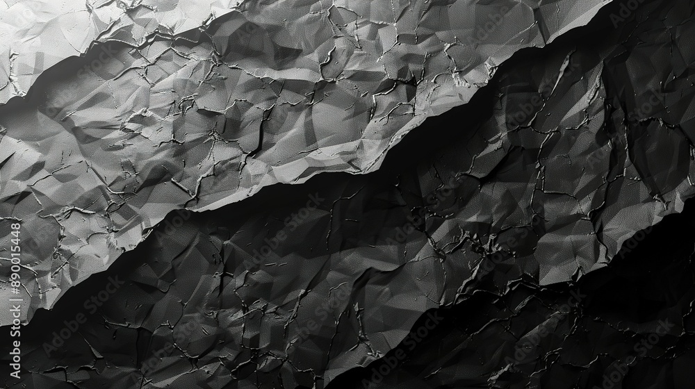 Poster a monochrome image of a torn sheet of paper, slashed through with a blade