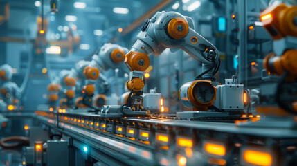 Fototapeta premium Exploring the Automation and Industry Devices in a Smart Factory Environment. Concept Smart Factory