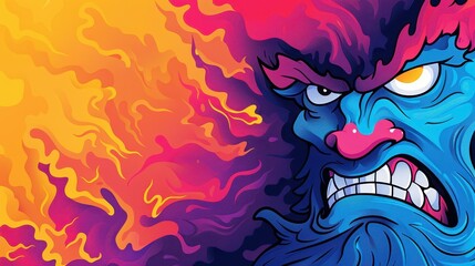 Colorful pop art illustration of a Thai giant, perfect for backgrounds or wallpapers.