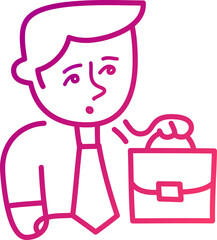 business man icon-gradient line icon- png format - transparent background icon 