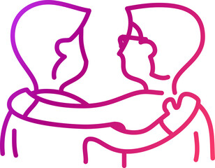 tow lovely friends icon-gradient  line icon-png format - transparent background icon 