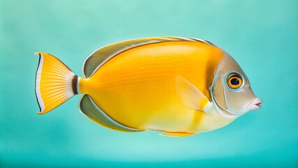 Naklejka premium Achilles Tang Fish with Big Empty Space for Text. Perfect for: Marine Life Awareness Week, Aquarium Displays