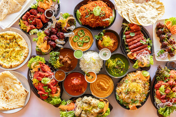 Variety of Indian Dishes Flatlay