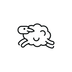 Sleepy Sheep icon. Simple sleepy sheep icon for social media, app, and web design. Vector illustration.