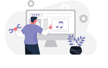 Digital Reading Concept Vector Illustration