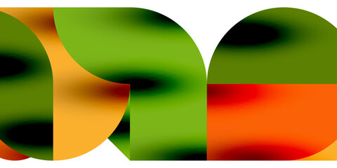 Tech minimal circular shapes geometric art. Vector modern circles