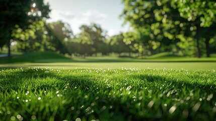 Naklejka premium Golf course green with beautiful grass