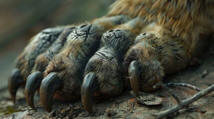 Fototapeta premium A view of a bear claw