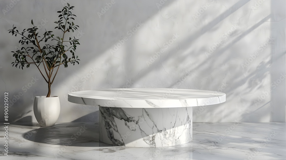 Poster elegant marble table surface with empty space for high end product display concept