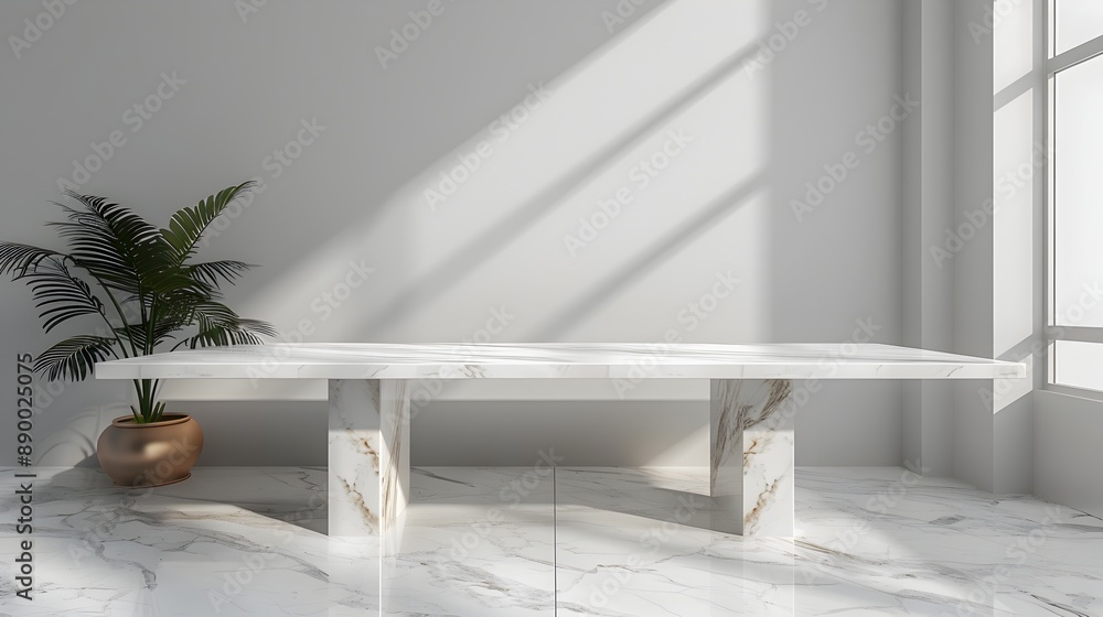 Poster elegant marble table with refined veins in luxurious setting for high end product display