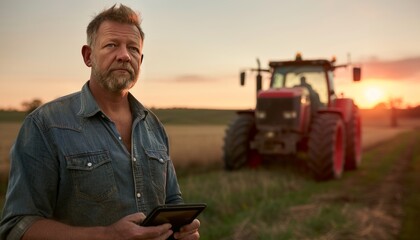 Farmer at Sunset