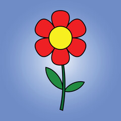 Flower Clipart vector illustration, isolated flat vector object, flat cartoon