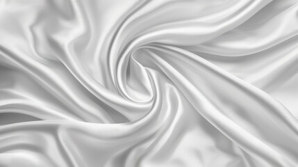 Obraz premium Luxurious satin silk fabric background with elegant ivory color drapery and wavy folds.