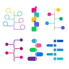 set of Infographic simple design, Stroke line Black color