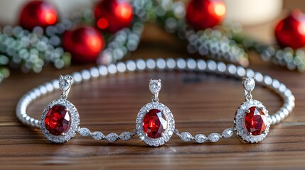 Different and beautiful jewelry sets on the table