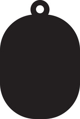 Dog tag template. Vector silhouette dog tag for neckline. Isolated on transparent background, dogtags or id tag icon or pictogram. Engraved pendant for identification, blood type. identity labels.