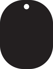 Dog tag template. Vector silhouette dog tag for neckline. Isolated on transparent background, dogtags or id tag icon or pictogram. Engraved pendant for identification, blood type. identity labels.