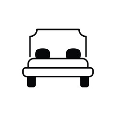 Bed icon design with white background stock illustration