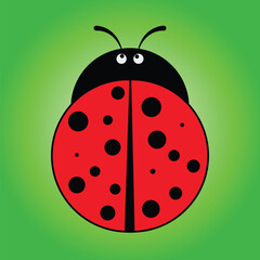Ladybugs flat cartoon vector illustration, isolated flat vector object, flat cartoon. childrens animal book