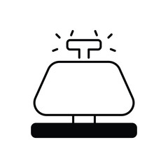 Reception Bell icon design with white background stock illustration