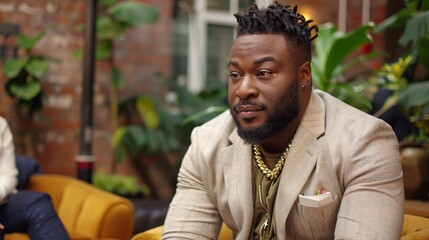 An HR professional with a disability conducting an interview, showcasing inclusive hiring practices and workplace diversity Stock Photo with copy space