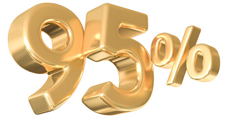95 Percent Off Sale . Gold Number Promotion