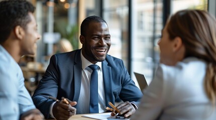 An HR professional with a disability conducting an interview, showcasing inclusive hiring practices and workplace diversity Stock Photo with copy space
