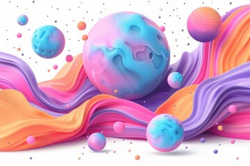 Colorful abstract illustration with swirling shapes and vibrant colors emphasizing creativity and dynamic movement
