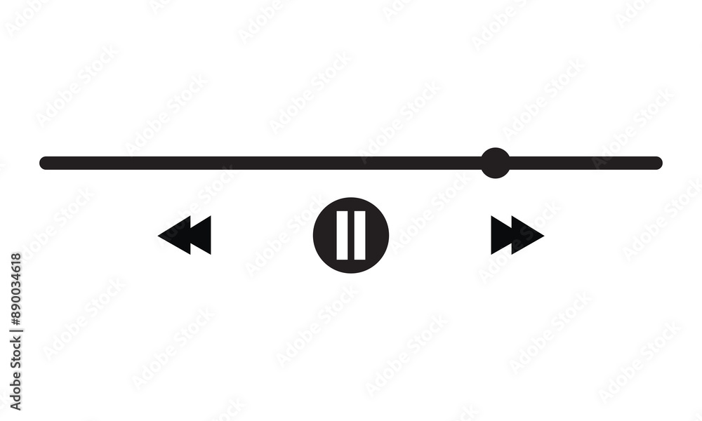 Aufkleber icon media music player in vector. music player in vector. navigation on smartphone device. isolated