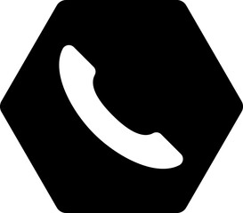phone hexagon icon
